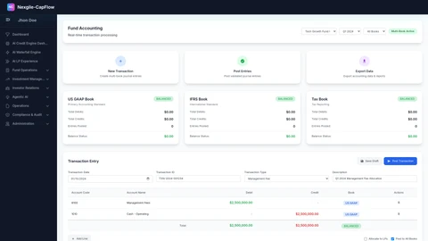 Fund Accounting - Event-driven accounting engine with unified transaction management